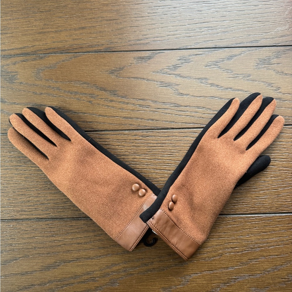Stylish Black and Brown Gloves - Picture 2 of 6